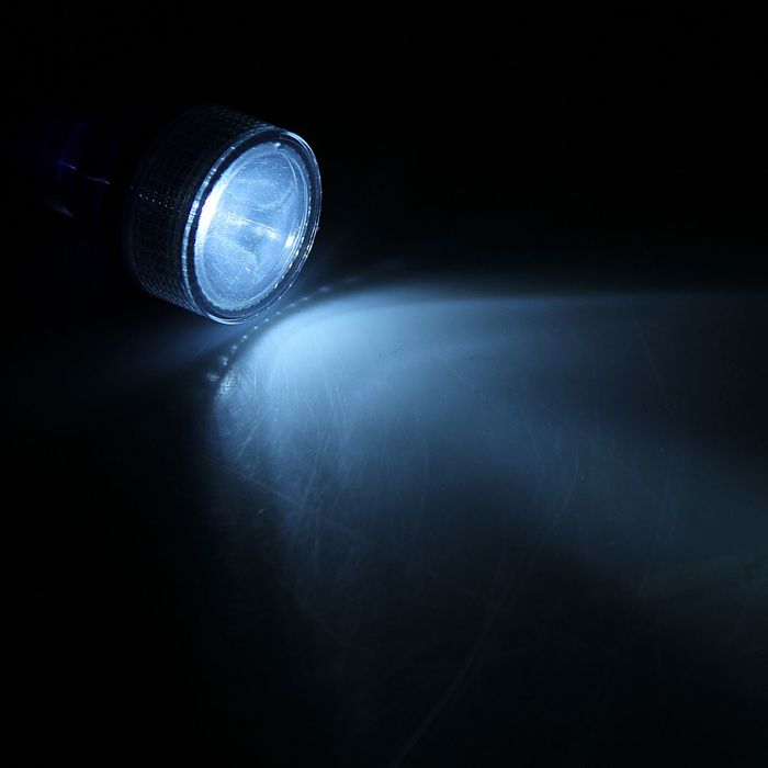 Фонарь 1 диод, рассеиватель прозрачная клетка, рукоять клетка, 3 круг бат, микс, 3.5х13.5 см