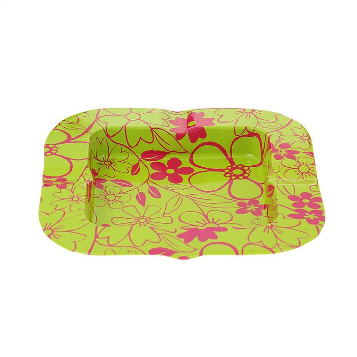 Пепельница квадратная Цветы, микс 2х13см