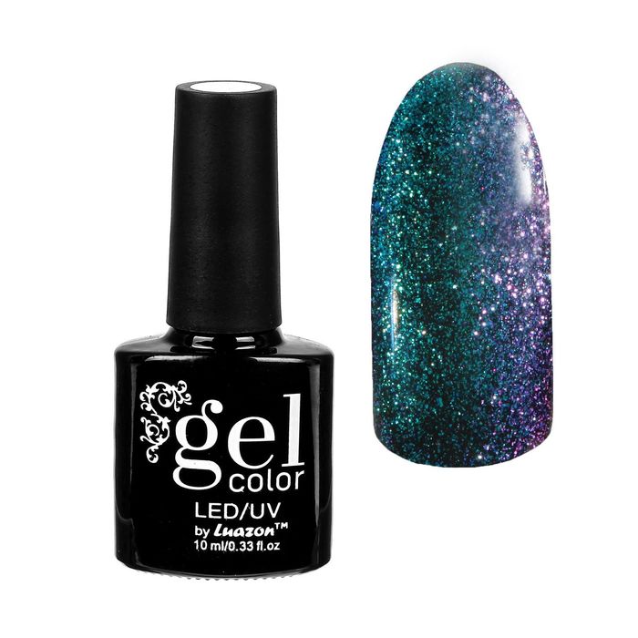 Гель-лак для ногтей "Хамелеон", трёхфазный LED/UV, для чёрной основы, 10мл, цвет 004 зелёный