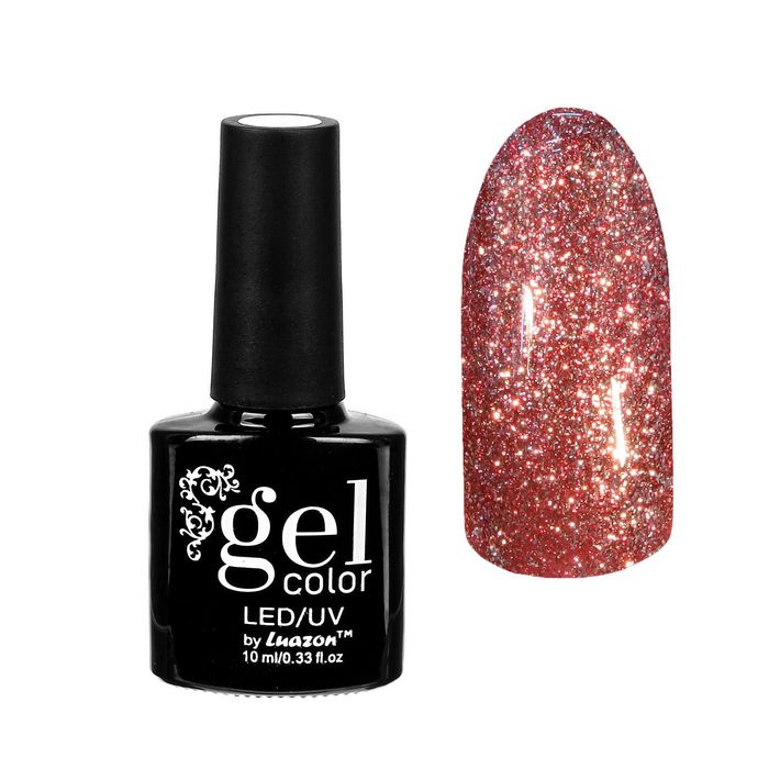 Гель-лак для ногтей "Сверкающая платина", трёхфазный LED/UV, 10мл, цвет 005 красный