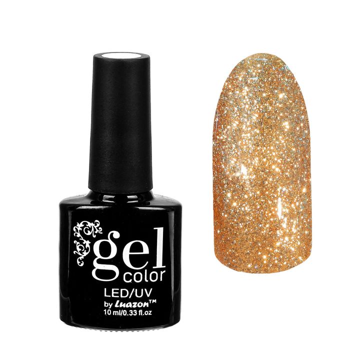 Гель-лак для ногтей "Сверкающая платина", трёхфазный LED/UV, 10мл, цвет 007 тёмно-золотой