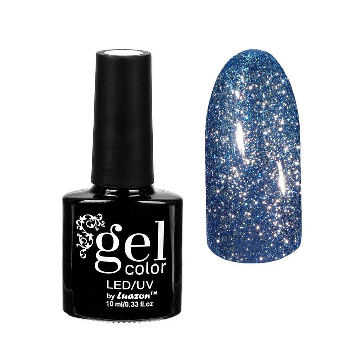 Гель-лак для ногтей "Сверкающая платина", трёхфазный LED/UV, 10мл, цвет 013 синий