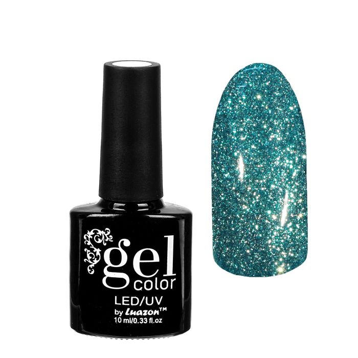 Гель-лак для ногтей "Сверкающая платина", трёхфазный LED/UV, 10мл, цвет 016 голубой
