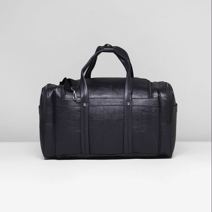 Сумка дорожная на молнии, 1 отдел, 5 наружных карманов, длинный ремень, цвет чёрный