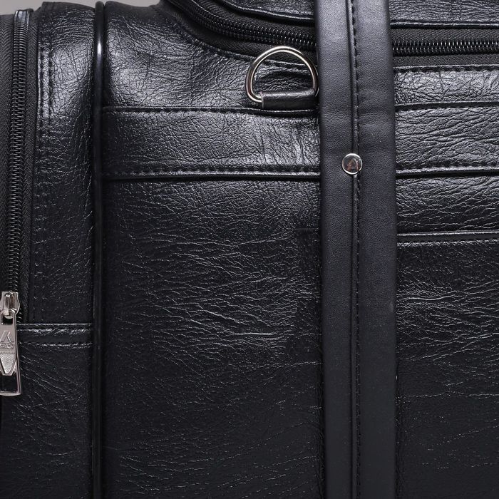 Сумка дорожная на молнии, 1 отдел, 5 наружных карманов, длинный ремень, цвет чёрный