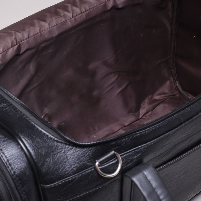 Сумка дорожная на молнии, 1 отдел, 5 наружных карманов, длинный ремень, цвет чёрный