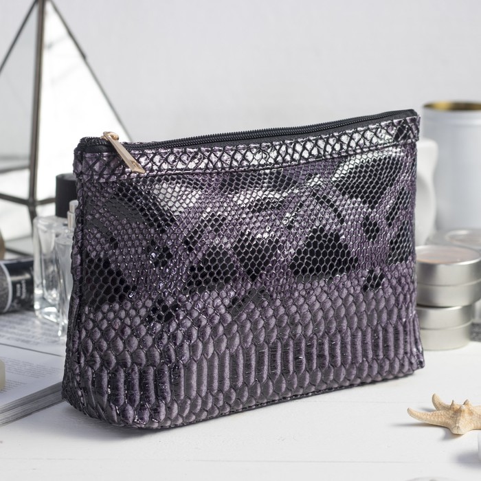 Косметичка простая на молнии "Хищница", 1 отдел, цвет чёрный