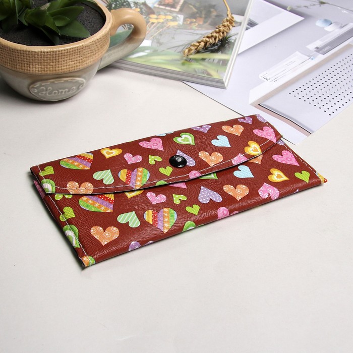 Кошелёк женский на клапане, 3 отдела, отдел для карт, цвет коричневый