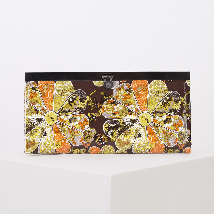 Кошелёк женский на застёжке, 5 отделов, цвет коричневый