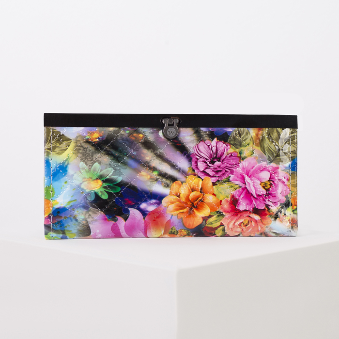 Кошелёк женский на застёжке, 5 отделов, разноцветный