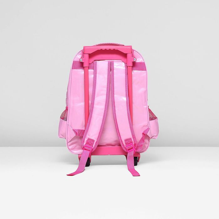 Рюкзак школ Бабочка, 32*12*40, с сумкой и косм, 1отд, н/карман, 2бок сетки, на кол.х, роз.