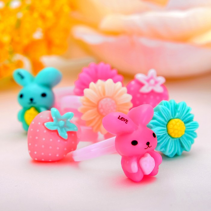 Кольцо детское "Выбражулька" маленькая полянка, форма МИКС, цвет МИКС, безразмерное