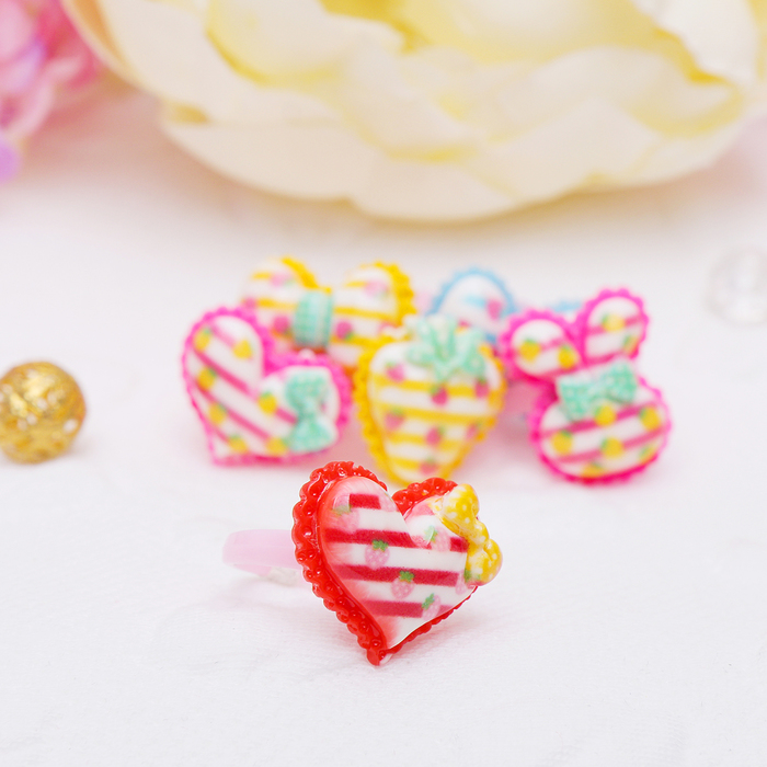 Кольцо детское "Выбражулька" полосочки, форма МИКС, цвет МИКС, безразмерное