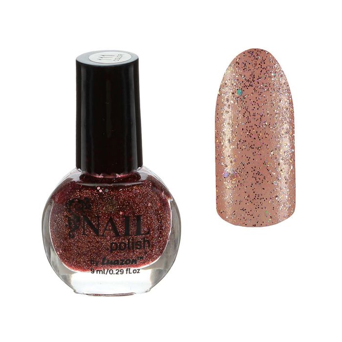 Лак для ногтей с блёстками, 9мл, цвет 11-285 коричневый перламутровый