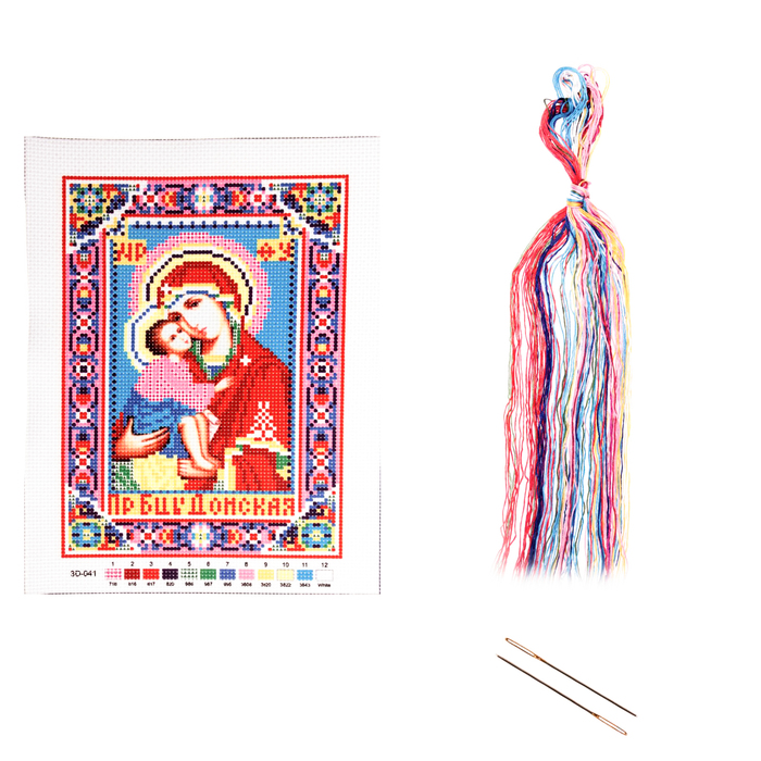 Набор для вышивания крестиком "Донская Божья Матерь" размер основы 21,5*29 см