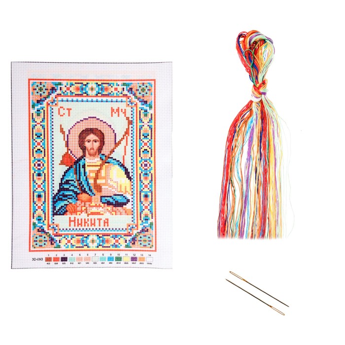 Набор для вышивания крестиком "Святой Мученик Никита" размер основы 21,5*29 см