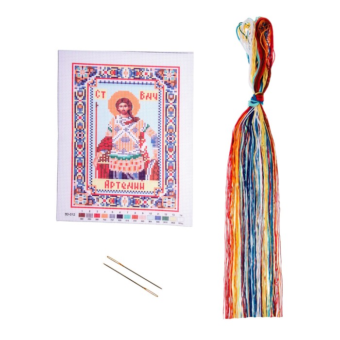 Набор для вышивания крестиком "Святой Великомученик Артемий" размер основы 21,5*29 см