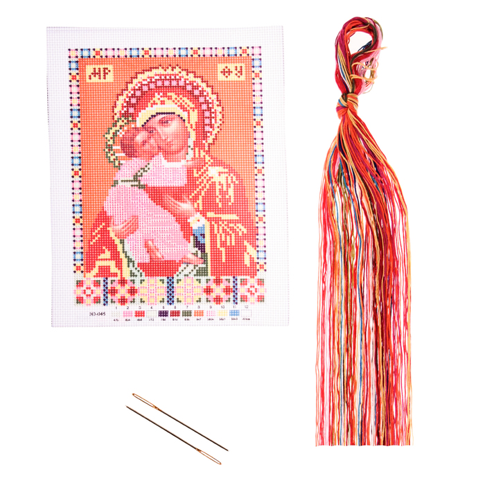 Набор для вышивания крестиком "Божья Матерь Владимирская" размер основы 21,5*29 см