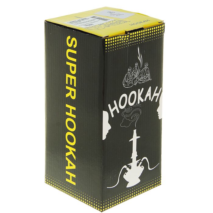 Кальян "Серия Мозаика. Гранат", 28 см, 2 трубки, колба бордово-белая, шахта хром