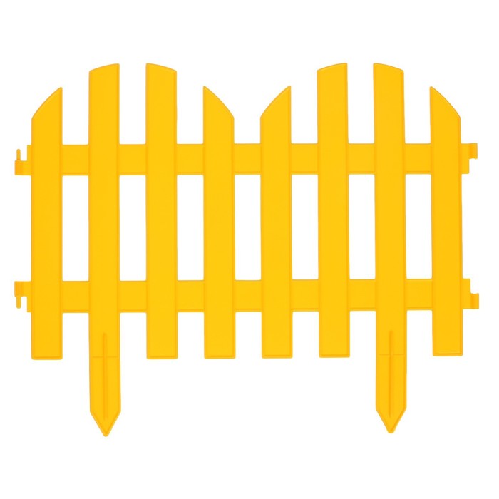 Ограждение декоративное, 28 х 300 см, 7 секций, пластик, жёлтый