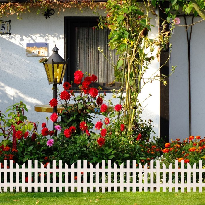 Ограждение декоративное, 28 х 300 см, 7 секций, пластик, белое