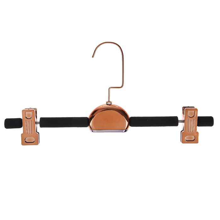 Вешалка для брюк и юбок с зажимами 32х16см, розовое золото