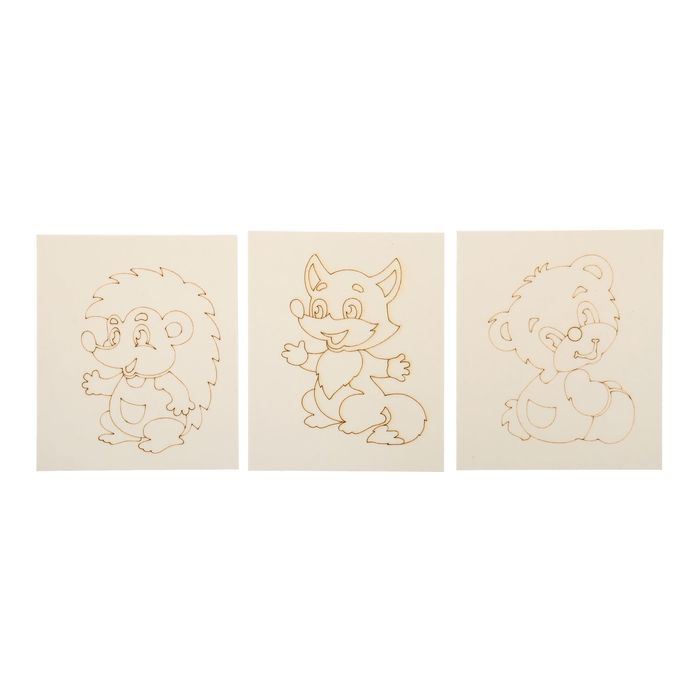 Фреска-магнит из песка "Лесные животные"