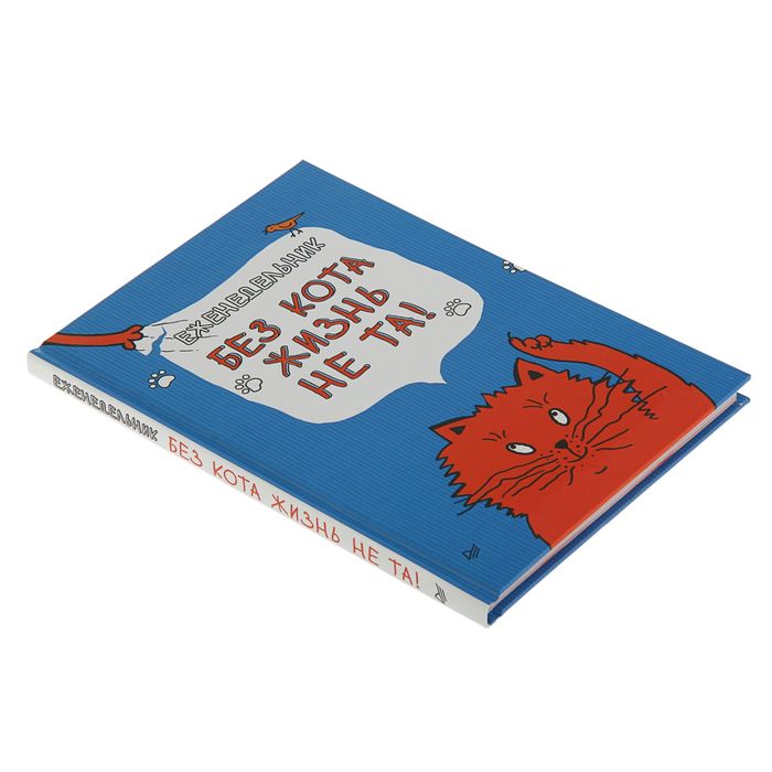Еженедельник 64 листа "Без кота жизнь не та!", твёрдая обложка, глянцевая ламинация