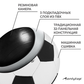 Мяч футбольный Classic, размер 5, 32 панели, PVC, 3 подслоя, машинная сшивка, 300 г от Сима-ленд