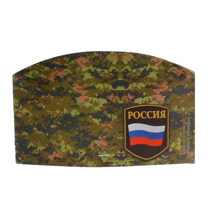 Пилотка картонная "Россия" хаки, на резинке (набор 6 шт)