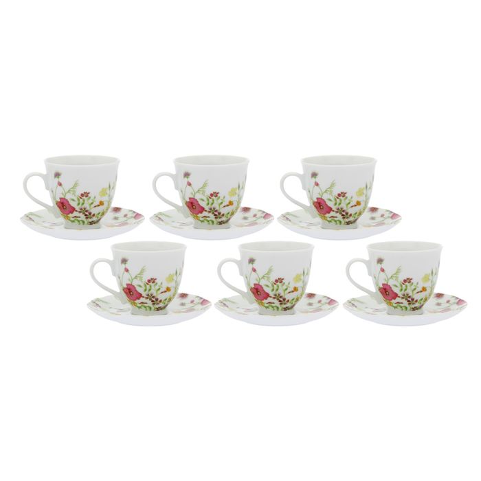 Набор чайный на 6 персон Meadow, 12 предметов: 6 чашек 250 мл, 6 блюдец