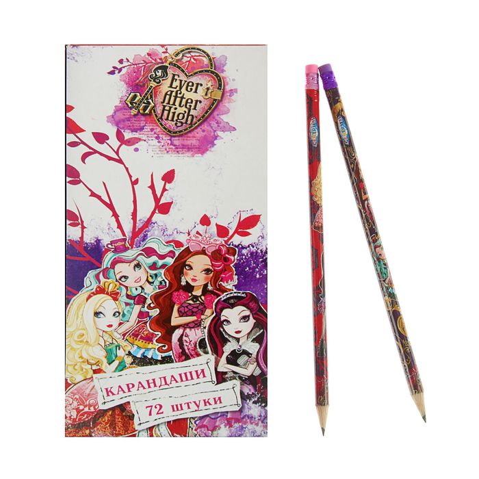 Карандаш чернографитный Ever After High, с ластиком