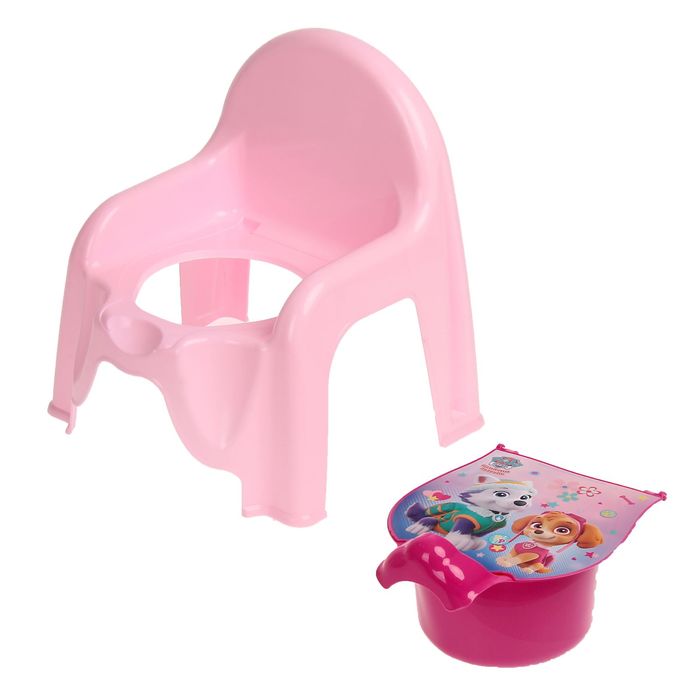 Горшок-стульчик «Щенячий патруль» с крышкой, для девочки, цвет розовый
