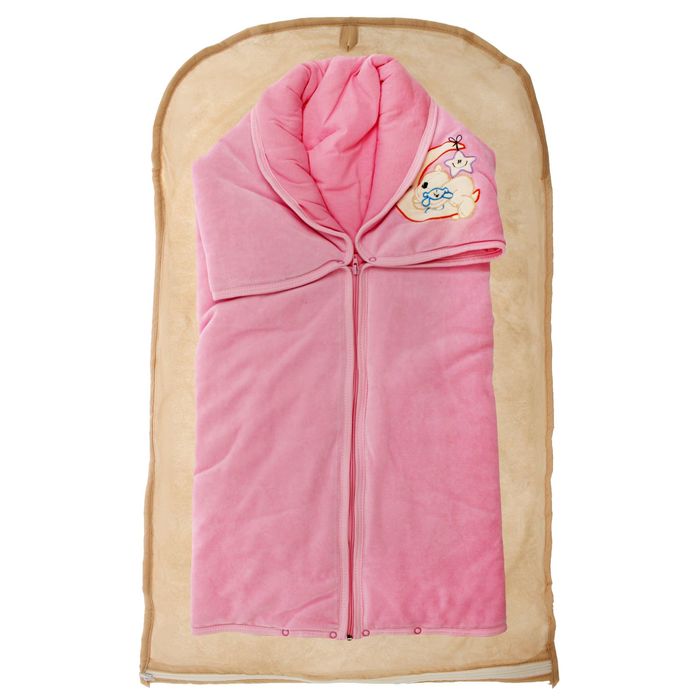 Конверт-плед, рост 68 см, цвет розовый К38