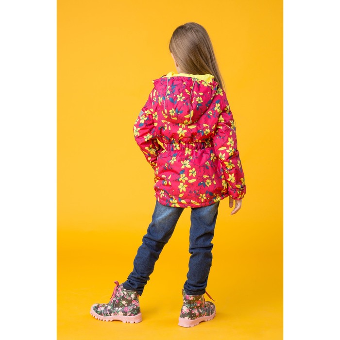 Куртка для девочки "Альма", рост 122 см, цвет малиновый/жёлтый 2К1716