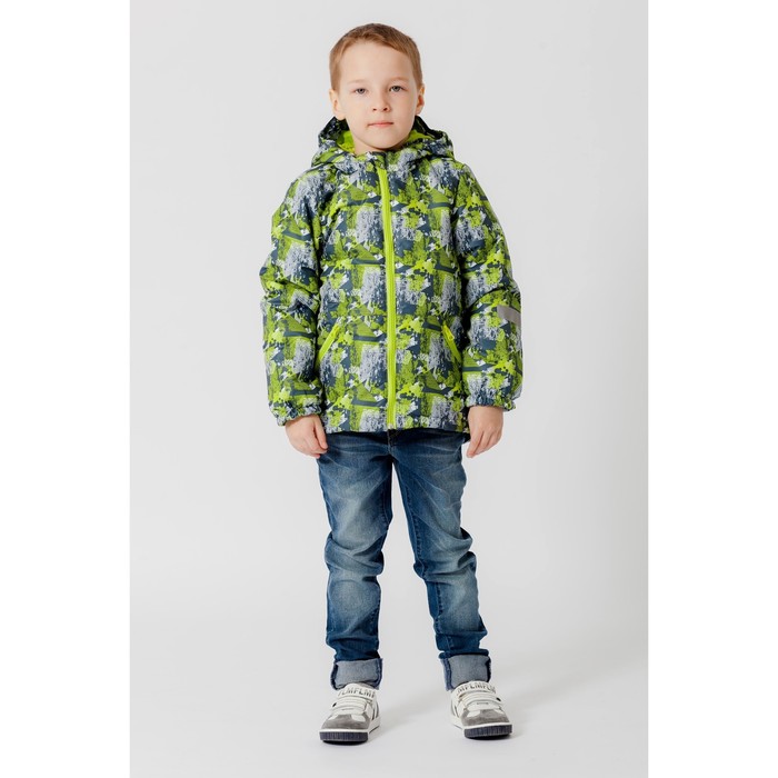 Куртка для мальчика "Илар", рост 104 см, цвет серый/салатовый 2К1719