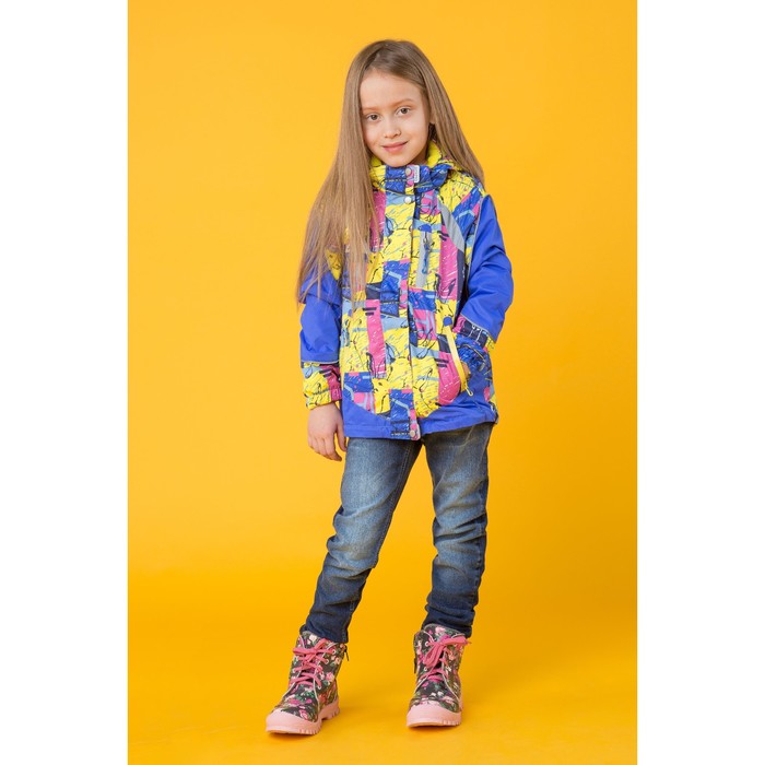 Куртка для девочки "Агния", рост 128 см, цвет васильковый/розовый 17/OA-3JK506-2