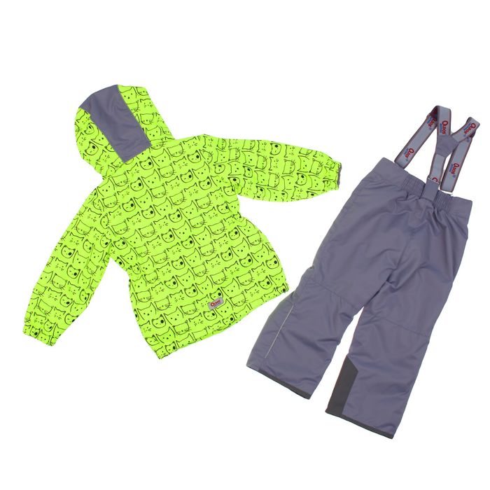 Костюм для девочки "Кошка", рост 98 см, цвет салатовый/серый 17/OA-2SU510_М