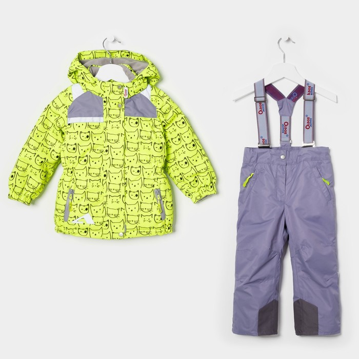 Костюм для девочки "Кошка", рост 92 см, цвет салатовый/серый 17/OA-2SU510_М