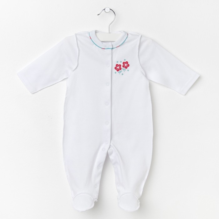 Комбинезон с шапочкой, рост 62 см, цвет белый/серо-зелёный 20-9206 _М