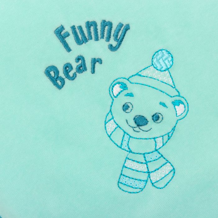 Набор детский (конверт, плед, шапочка), рост 74 см, цвет ментоловый 40-8505 _М