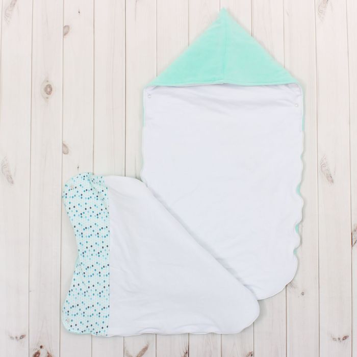 Набор детский (конверт, плед, шапочка), рост 74 см, цвет ментоловый 40-8505 _М