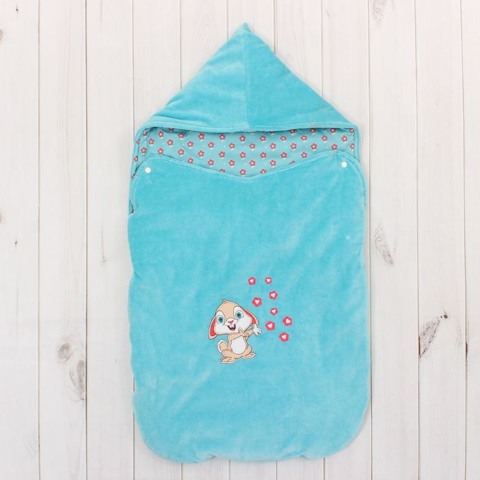 Набор детский (конверт, плед, шапочка), рост 74 см, цвет морской 40-8505 _М