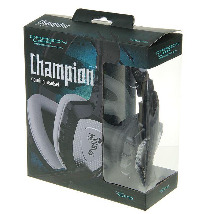 Гарнитура QUMO Dragon War Сhampion GHS 0001, 3.5 Jack, стерео, чёрная