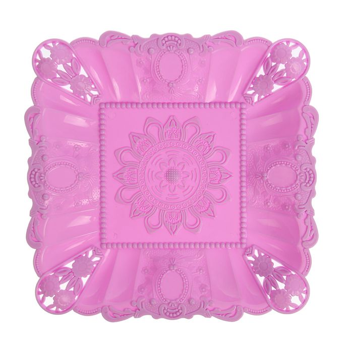 Ваза для хлеба и фруктов "Восточный мотив" квадратная 21,5х3 см, цвета МИКС