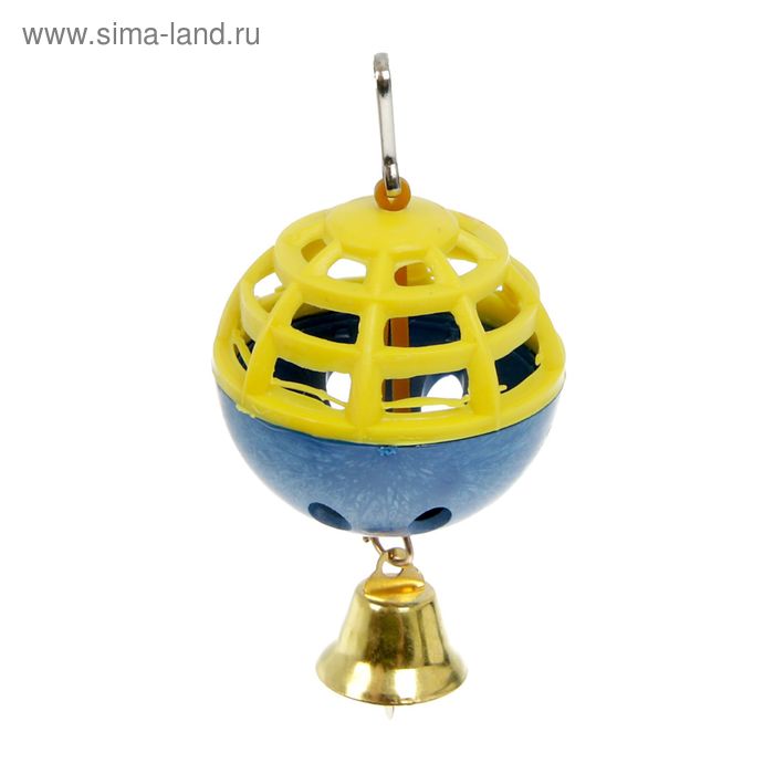 Игрушка для попугая Забава с 1 шариком, микс игрушка для попугая зооник забава 1 с колокольчиком