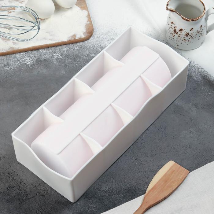 Форма для выпечки и муссовых десертов "Буше" с ковриком-трафаретом "Дерево", цвет белый