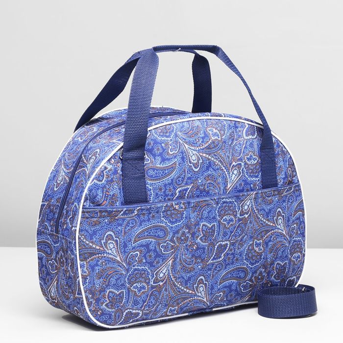 Сумка дорожная «Мороз», отдел на молнии, наружный карман, цвет синий