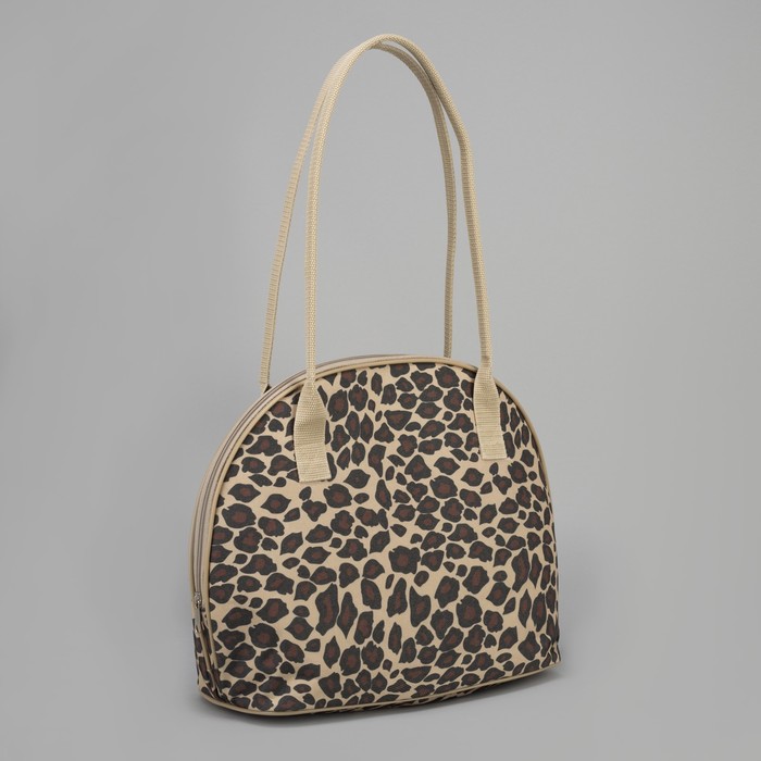 Сумка дорожная, отдел на молнии, наружный карман, принт леопардовый