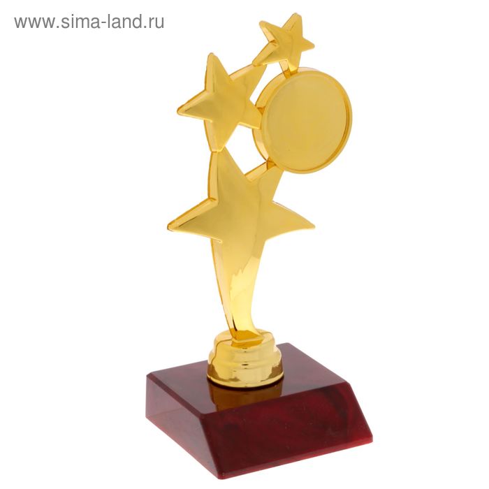 Наградная фигура «Три звезды», подставка пластик красная, 15 х 7 х 6 см.